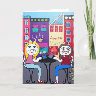 Kerri Ambrosino Art Greeting Card Cats Cafe