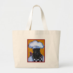Kerry Blue Terrier Chef Large Tote Bag