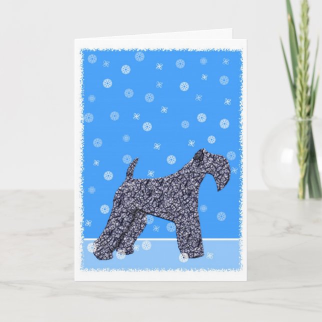 Kerry Blue Terrier Christmas Card (Front)