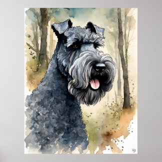 Kerry Blue Terrier - Dog Art Print