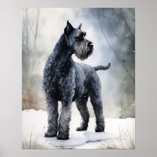 Kerry Blue Terrier Dog Art Print Poster (Front)