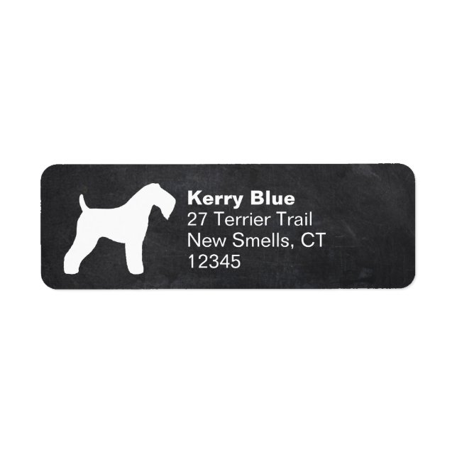 Kerry Blue Terrier Dog Breed Silhouette (Front)