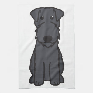 Kerry Blue Terrier Dog Cartoon Tea Towel