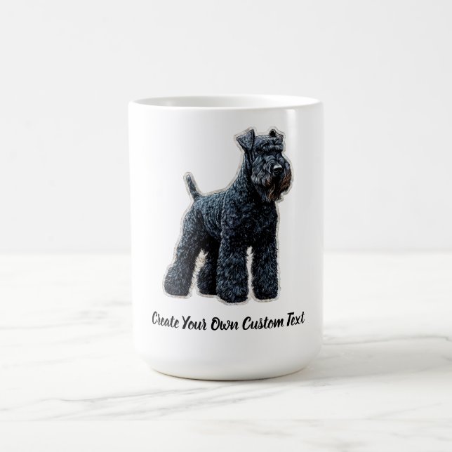 Kerry Blue Terrier Dog Create Your Own Custom Text Coffee Mug (Center)