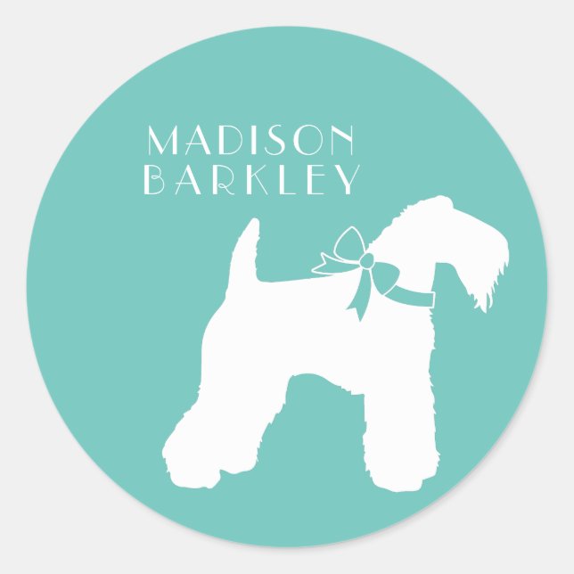 Kerry Blue Terrier Dog Puppy Classic Round Sticker (Front)