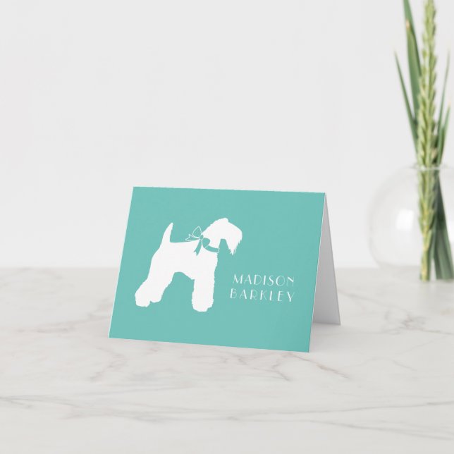 Kerry Blue Terrier Dog Puppy Note Card (Front)