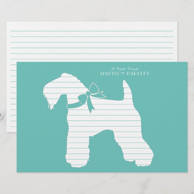 Kerry Blue Terrier Dog Puppy Stationery (Front/Back)