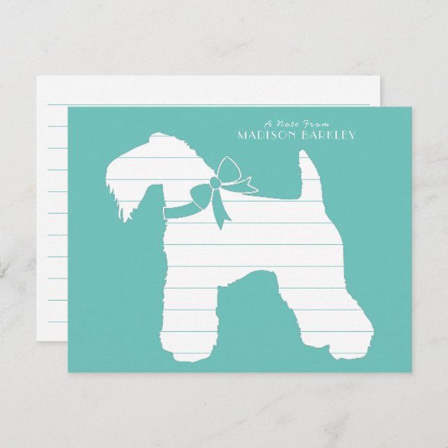 Kerry Blue Terrier Dog Puppy Thank You Card (Front/Back)