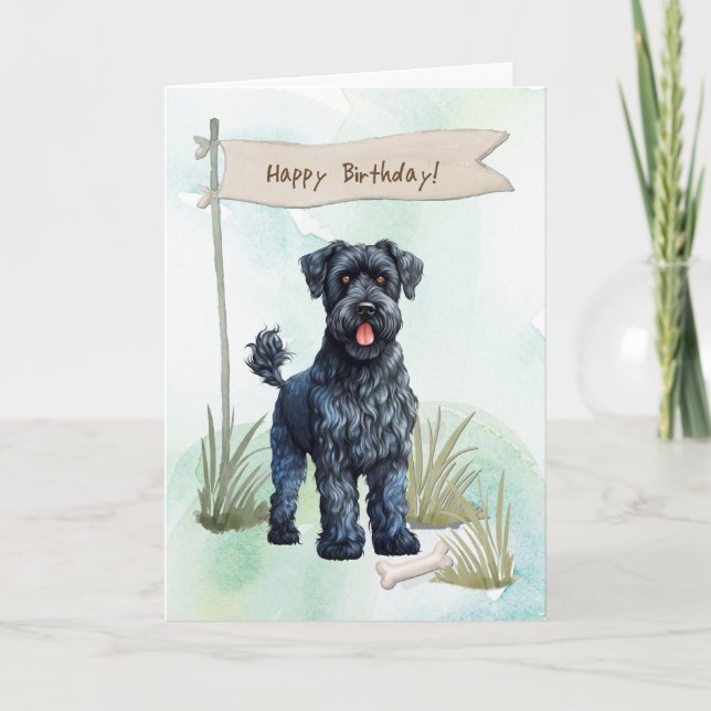 Kerry Blue Terrier Dog Under Birthday Sign Card (Front)