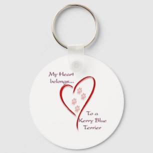 Kerry Blue Terrier Heart Belongs Key Ring