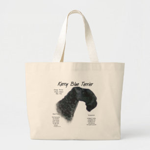 Kerry Blue Terrier History Design Large Tote Bag