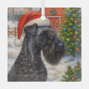 Kerry Blue Terrier Holiday Glass Tree Decoration
