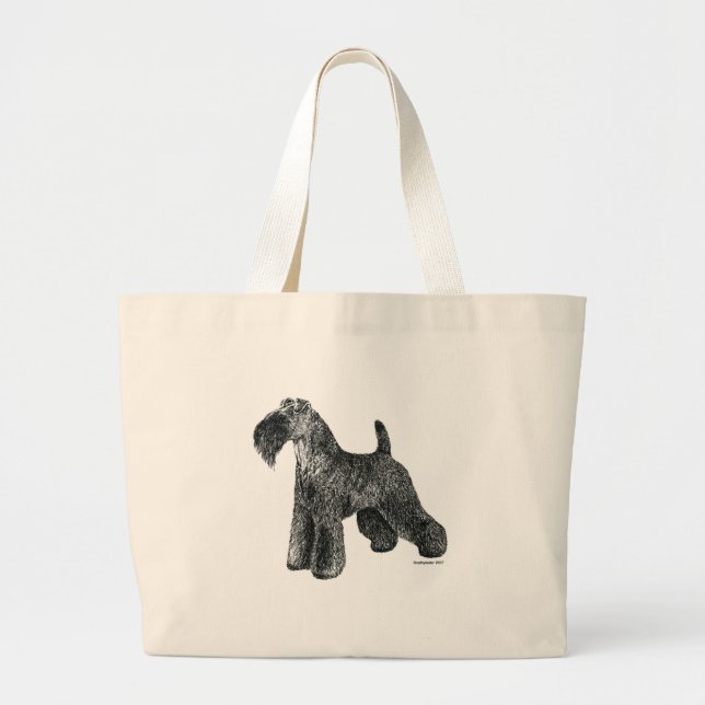 Kerry Blue Terrier Large Tote Bag (Front)