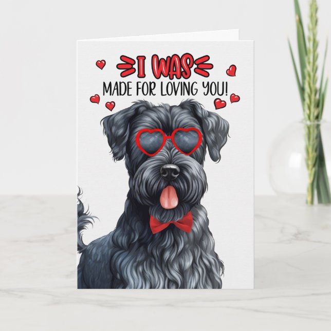 Kerry Blue Terrier Made for Loving You Valentine Holiday Card (Front)