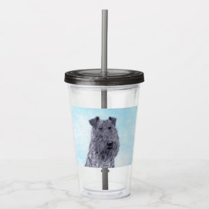 Kerry Blue Terrier Painting Cute Original Dog Art Acrylic Tumbler