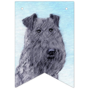 Kerry Blue Terrier Painting Cute Original Dog Art Bunting