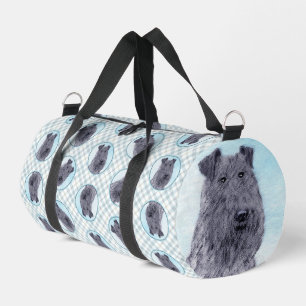 Kerry Blue Terrier Painting Cute Original Dog Art Duffle Bag