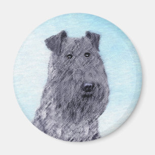 Kerry Blue Terrier Painting Cute Original Dog Art Magnet