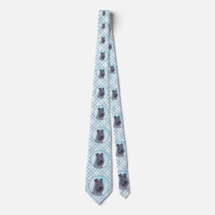 Kerry Blue Terrier Painting Cute Original Dog Art Tie