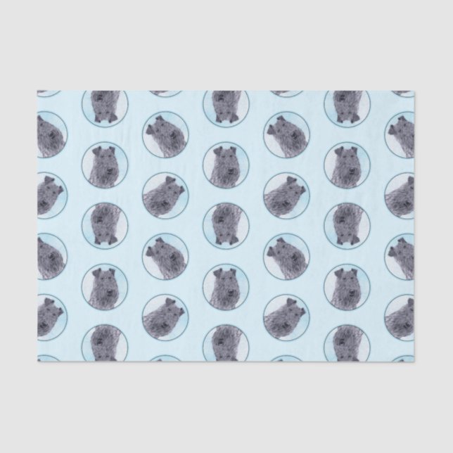 Kerry Blue Terrier Painting Cute Original Dog Art Tissue Paper (Front)