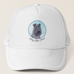Kerry Blue Terrier Painting Cute Original Dog Art Trucker Hat