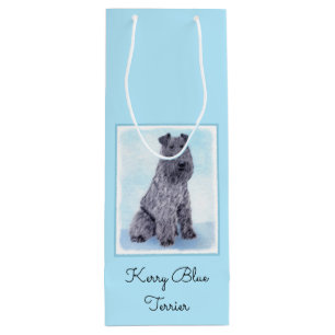 Kerry Blue Terrier Painting Cute Original Dog Art Wine Gift Bag