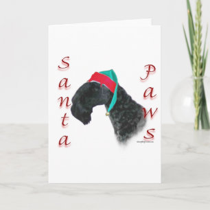 Kerry Blue Terrier Santa Paws Holiday Card
