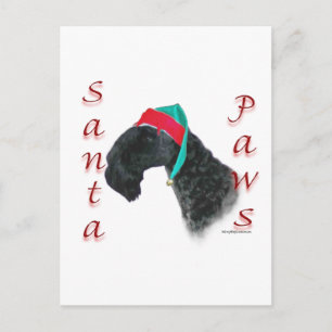 Kerry Blue Terrier Santa Paws Holiday Postcard