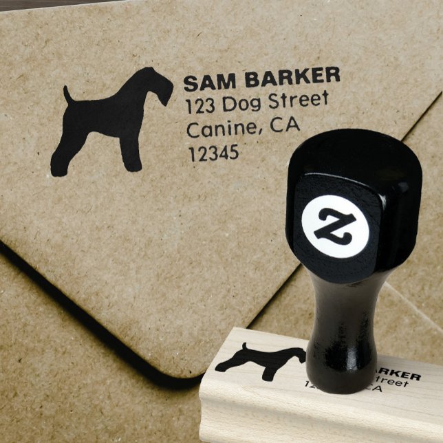 Kerry Blue Terrier Silhouette Return Address Rubber Stamp (Creator Uploaded)
