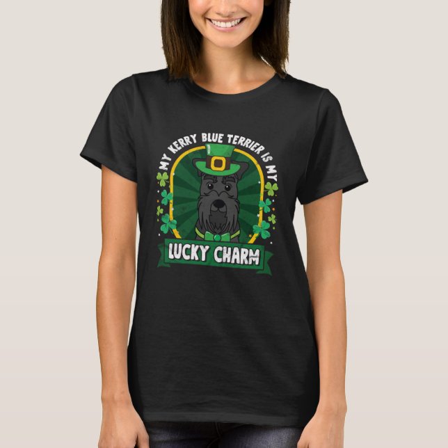 Kerry Blue Terrier St Patricks Lucky Charm Mom Dad T-Shirt (Front)