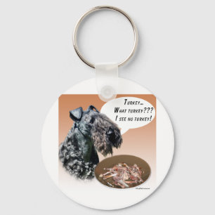 Kerry Blue Terrier Turkey Key Ring