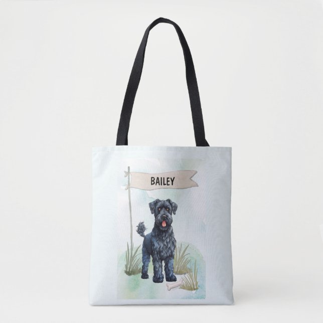 Kerry Blue Terrier Watercolor Personalised  Tote Bag (Front)