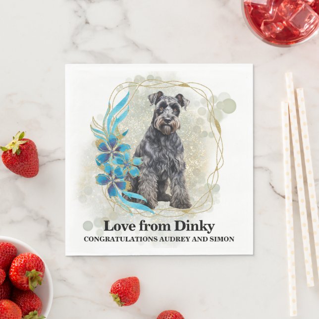 Kerry Blue Terrier Wedding Napkins With Dogs Photo (Insitu)