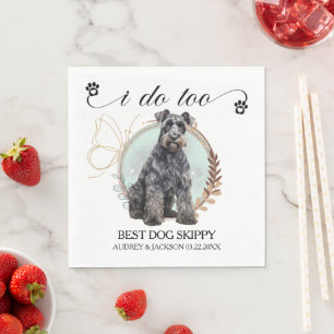 Kerry Blue Terrier Wedding Napkins With Dogs Photo