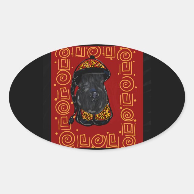 Kerry Blue Terrier Year of the Dog Oval Sticker (Front)