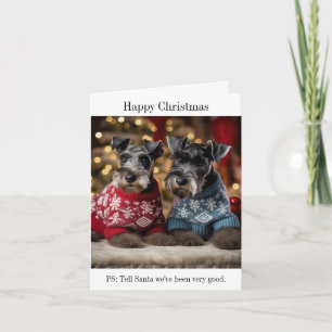 Kerry Blue Terriers in Christmas Jumpers Card