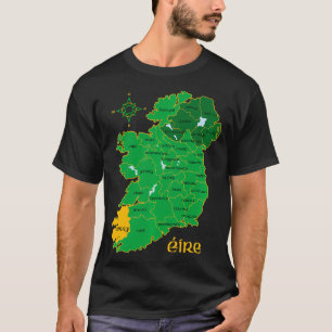 Kerry Ireland County Map Eire Irish Travel T-Shirt