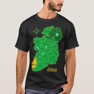 Kerry Ireland Irish County Map Eire Irish Travel T-Shirt