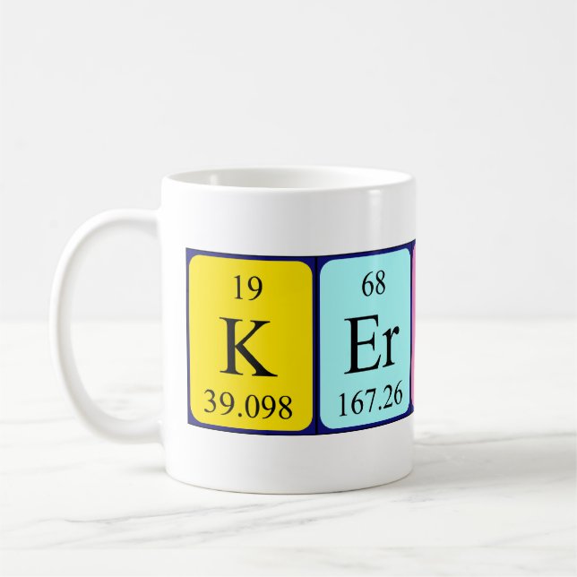 Kershet periodic table name mug (Left)