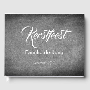 Kerstfeest Schoolbord Stijl Krijtjes Typography Guest Book