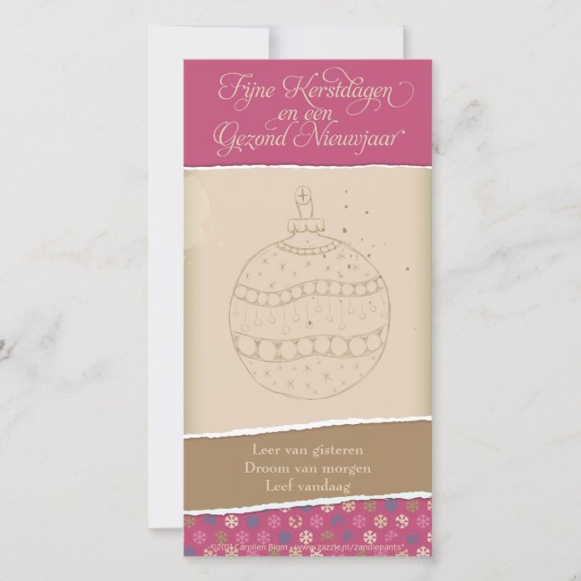 Kerstkaart met kerstbal holiday card (Front)