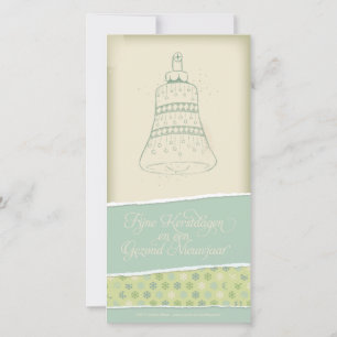 Kerstkaart met kerstklok 1 holiday card