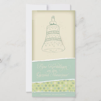 Kerstkaart met kerstklok 1 holiday card
