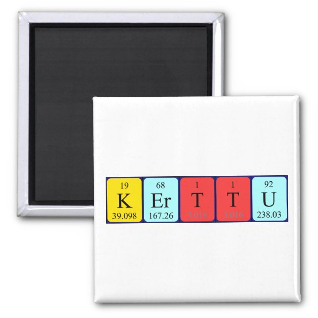 Kerttu periodic table name magnet (Front)