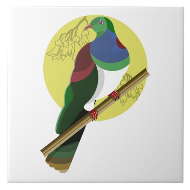 KERURU Wood pigeon NZ BIRD Tile (Front)