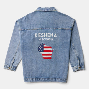 Keshena Wisconsin USA State America Travel Wiscons Denim Jacket