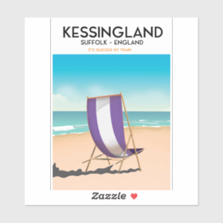 Kessingland, Suffolk England beach travel poster