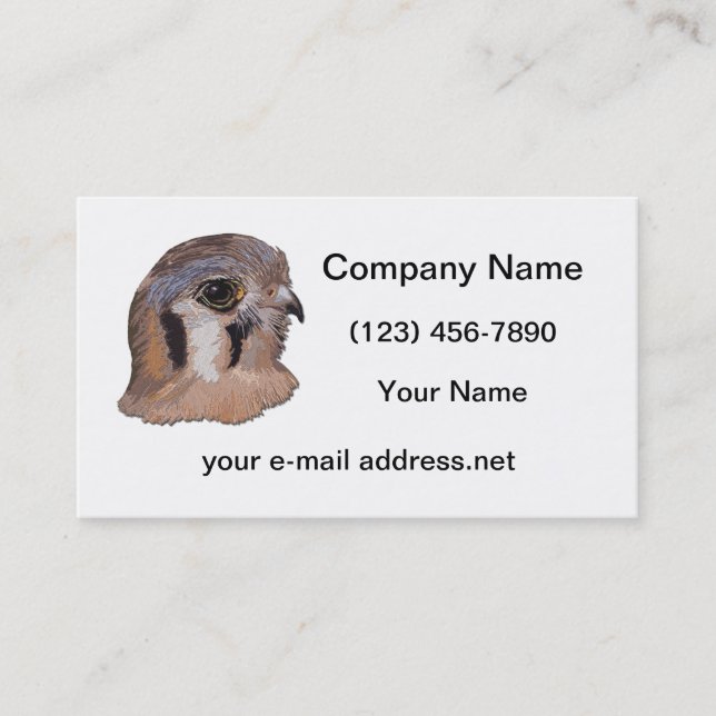Kestrel Faux Embroidery Business Card (Front)