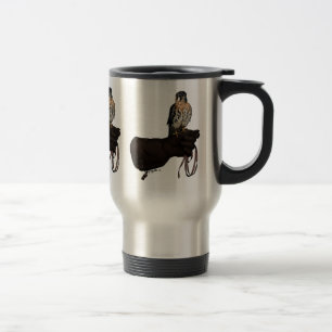 Kestrel on Glove Illustration Travel Mug