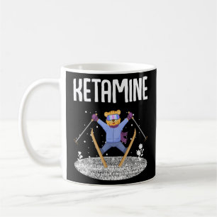 Ketamine Skiing Jumping Bear White  Coffee Mug